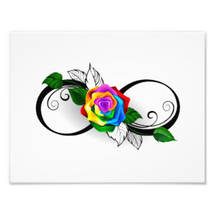 Impression Photo Symbole d'infini avec Rose arc-en-ciel