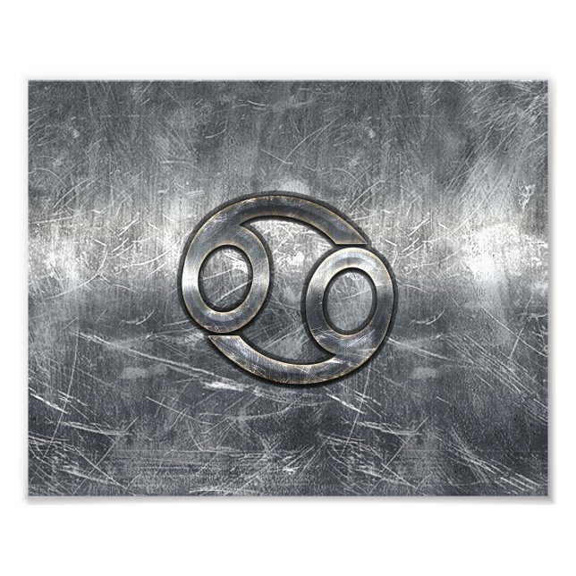 Impression Photo Symbole du cancer du zodiaque en style industriel (Devant)