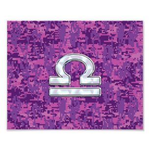 Impression Photo Symbole du zodiaque Balance sur camouflage numériq