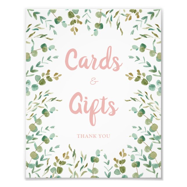 Impression Photo Symbole Eucalyptus Feuille Cartes et Cadeaux (Devant)