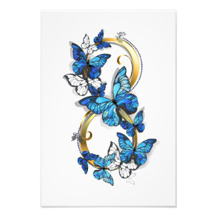 Impression Photo Symbole infini de papillons bleus Morpho