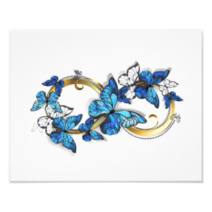 Impression Photo Symbole infini de papillons Morpho bleus