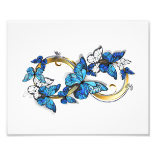 Impression Photo Symbole infini de papillons Morpho bleus