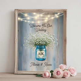 Impression Photo Symbole Mariage de l’affiche Rustic Baby’s Breath 