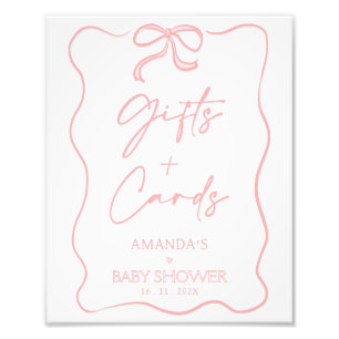 Impression Photo Symbole moderne Rose Girl Bow Baby shower Cadeaux