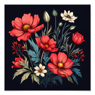 Impression Photo Tapisserie florale dynamique