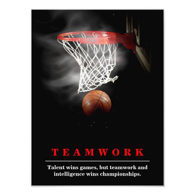 Impression Photo Teamwork Basketball Motivational Inspirational (Devant)