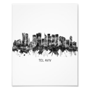 Impression Photo Tel Aviv Israel Skyline BW