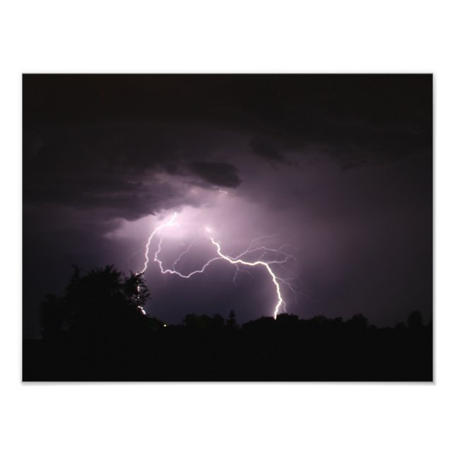 Impression Photo Tempête de la foudre dans le pays (Devant)