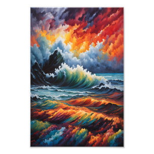 Impression Photo Tempête océanique - Art marin Abstrait