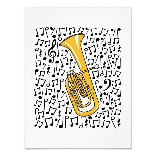 Impression Photo Ténor Horn Notes musicales Hornist Brass musicien (Devant)