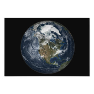 Impression Photo Terre entière montrant l'Amérique du Nord 2