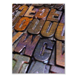 Impression Photo texture de type presse-lettres vintage