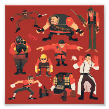 TF2 Mème mercenaires petit art imprimé