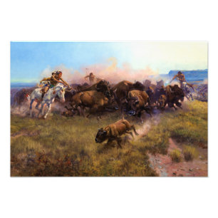 Impression Photo The Buffalo Hunt, no 39, par Charles M. Russell