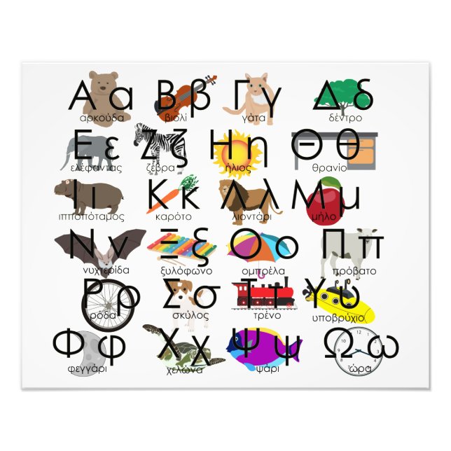 Impression Photo The Greek Alphabet Letters (Devant)