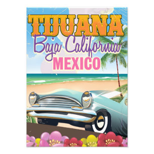 Impression Photo Tijuana Basse Californie Mexique affiche de voyage