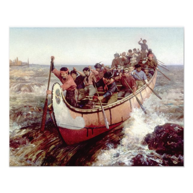 Impression Photo Tirer sur les rapides par Frances Anne Hopkins (Devant)