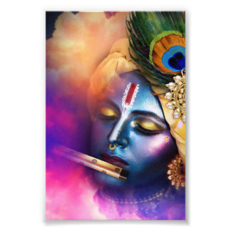 Impression Photo Titre : Enigmatic Krishna - Un hommage intemporel