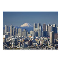 Tokyo, quartier de Shinjuku Skyline, mont Fuji,