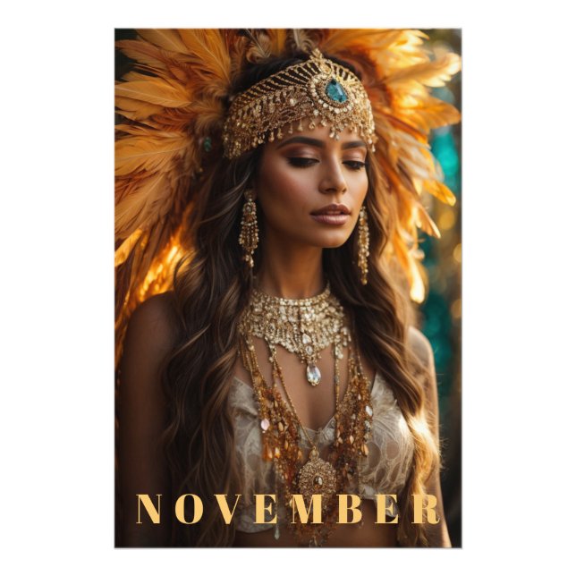 Impression Photo *~* Topaz NOVEMBRE Headdress AP53 Birthstone (Devant)