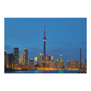 Impression Photo Toronto Ontario Canada Skyline La Nuit