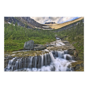 Impression Photo Torrent en cascade, Parc national de Glacier,