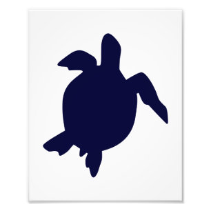 Impression Photo Tortue bleue foncée verticale B