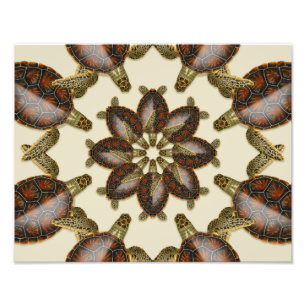 Impression Photo Tortue verte kaléïdoscopique 14" x 11" copie