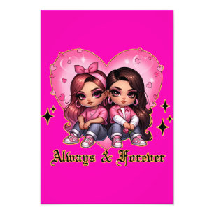 Impression Photo Toujours & Forever Meilleurs amis filles cadeau