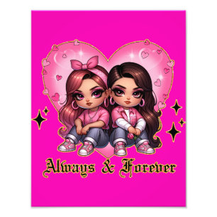 Impression Photo Toujours & Forever Meilleurs amis filles cadeau