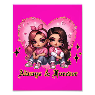 Impression Photo Toujours & Forever Meilleurs amis filles cadeau