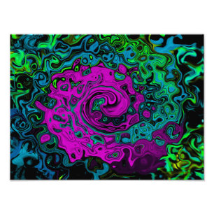 Impression Photo Tourbillon d'art liquide groovy abstrait magenta g