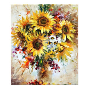 Impression Photo tournesol aux abeilles