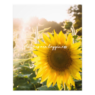 Impression Photo Tournesol citation "Les fleurs sont du bonheur"