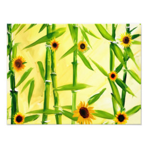 Impression Photo Tournesols Et Bambou