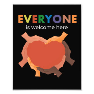 Impression Photo Tout le monde est le bienvenu ici diversité inclus