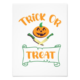 Impression Photo Tracer ou traiter les os croisés Halloween visage