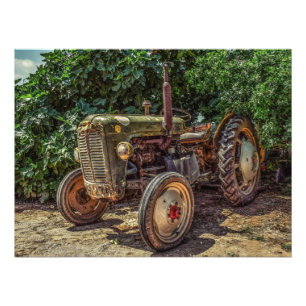 Impression Photo tracteur agricole rustique