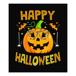 Impression Photo Trick Ou Traiter Halloween Drôle Citrouille Happy