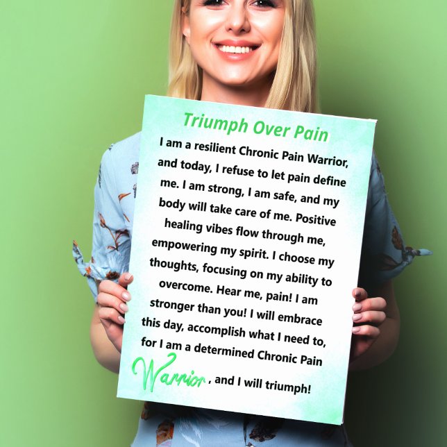 Impression Photo Triomphe sur la douleur Chronique Douleur Guerrier (Triumph Over Pain! Find inspiration and strength in this captivating poster. )