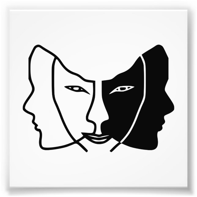 Impression Photo trois faces noir blanc gemini (Devant)