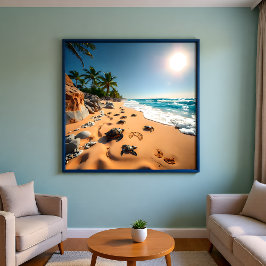 Impression Photo Tropical Golden Shell Beach Chic
