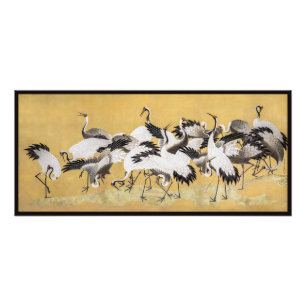 Impression Photo Troupeau de grues (côté droit) par Ishida Yutei