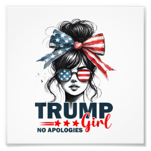Impression Photo Trump Girl Pas d'excuses Messy Bun Lunettes de sol