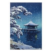 Tsuchiya Koitsu - Neige sur l'Ukimido à Katada