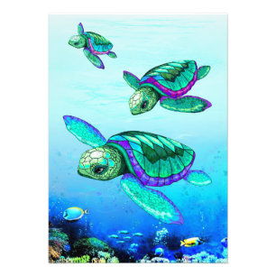 Impression Photo Turtle Lover Sea Turtailles Danse