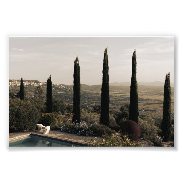 Impression Photo Tuscan landscape hidden behind cypresses (2024) (Devant)