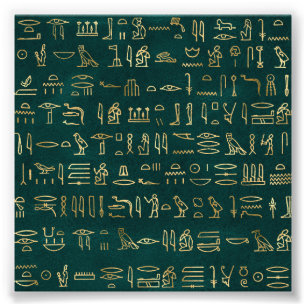 Impression Photo Typographie égyptienne des Hiéroglyphes d'or