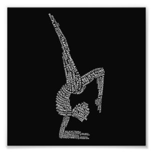 Impression Photo Typographie gymnastique Gymnaste Gymnastique Sport